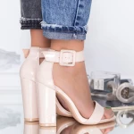 Sandale Dama cu Toc gros XKK161A Nude » meishop.life