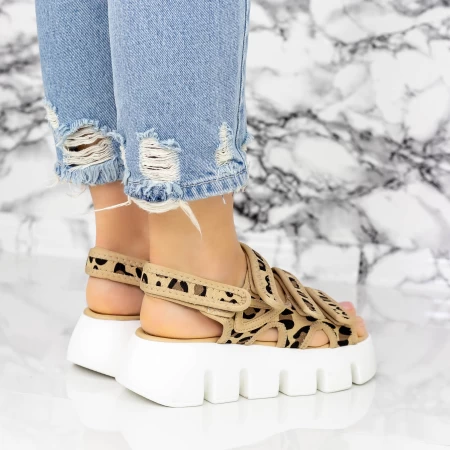 Sandale Dama cu Platforma 2WL87 Bej » meishop.life