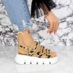 Sandale Dama cu Platforma 2WL87 Bej » meishop.life