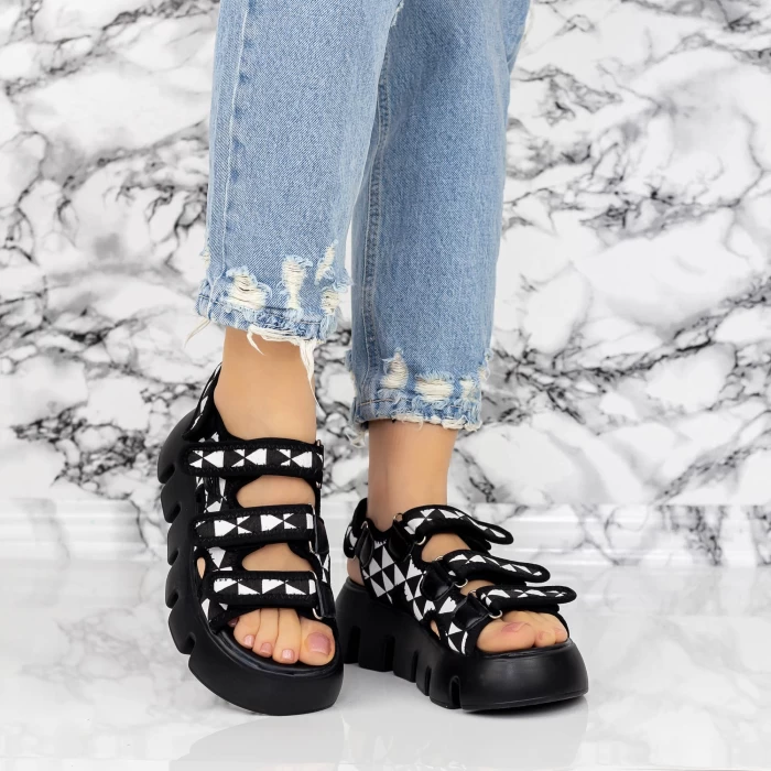 Sandale Dama cu Platforma 2WL87 Negru » meishop.life