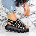 Sandale Dama cu Platforma 2WL87 Negru » meishop.life
