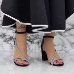 Sandale Dama cu Toc gros 2RG19 Negru » meishop.life