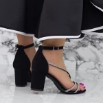 Sandale Dama cu Toc gros 2RG19 Negru » meishop.life