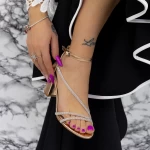 Sandale Dama cu Toc gros 2RG19 Champagne » meishop.life