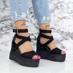 Sandale Dama cu Platforma 2W60 Negru » meishop.life