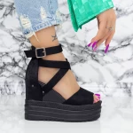 Sandale Dama cu Platforma 2W60 Negru » meishop.life
