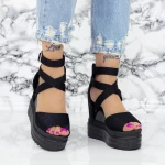 Sandale Dama cu Platforma 2W60 Negru » meishop.life