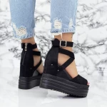 Sandale Dama cu Platforma 2W60 Negru » meishop.life