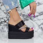Papuci Dama cu Platforma 2WL116 Negru » meishop.life
