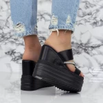 Papuci Dama cu Platforma 2WL116 Negru » meishop.life