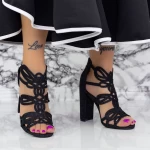 Sandale Dama cu Toc gros 2XKK92 Negru » meishop.life