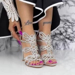 Sandale Dama cu Toc gros 2XKK92 Argintiu » meishop.life