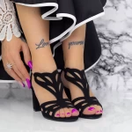Sandale Dama cu Toc gros 2XKK95 Negru » meishop.life
