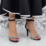 Sandale Dama cu Toc subtire 2YXD60 Negru » meishop.life