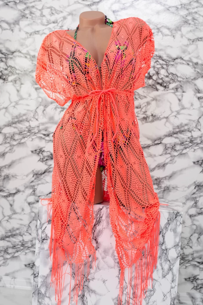 Rochie de Plaja 202-1 Coral » meishop.life