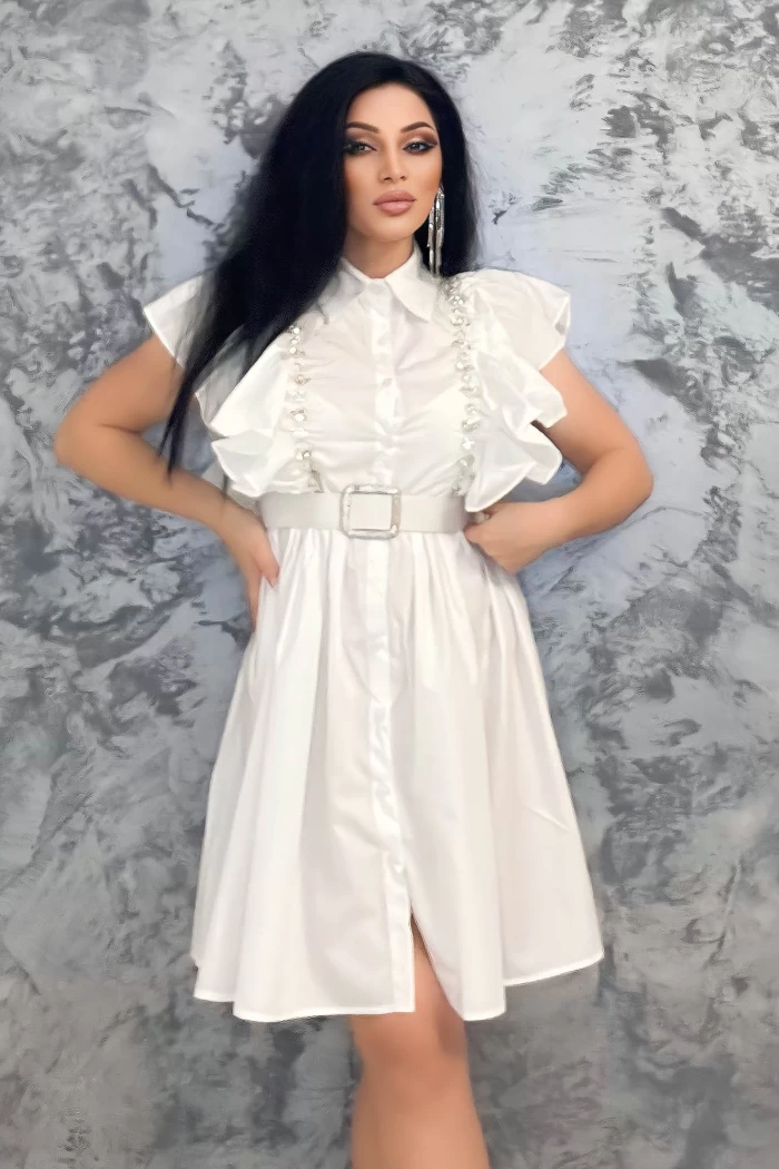 Rochie Dama VMC6947 Alb » meishop.life