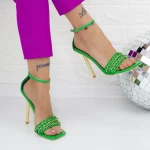 Sandale Dama cu Toc subtire VK118 Verde Botinelli
