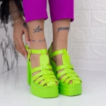 Sandale Dama cu Toc gros si Platforma TN-39 Verde Botinelli