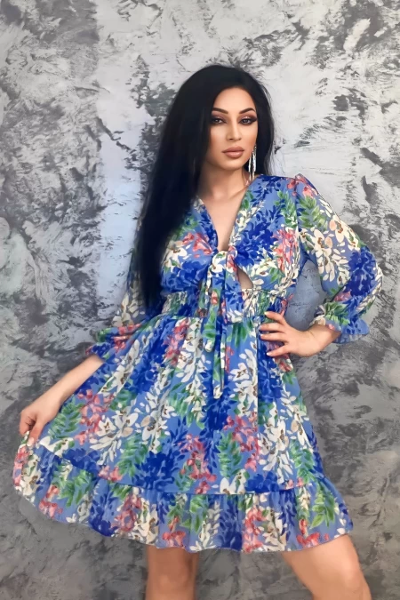 Rochie Dama 15196 Albastru » meishop.life