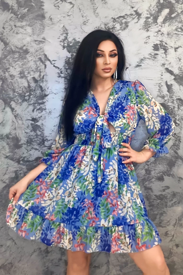 Rochie Dama 15196 Albastru » meishop.life