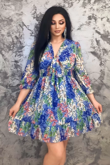 Rochie Dama 15196 Albastru » meishop.life