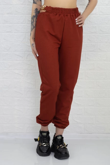 Pantaloni Dama 3011 Caramiziu » meishop.life
