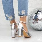 Sandale Dama cu Toc gros YXD18 Argintiu » meishop.life