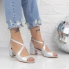 Sandale Dama cu Toc gros YXD20 Argintiu (A05) Mei
