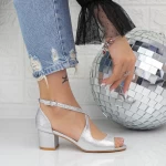 Sandale Dama cu Toc gros YXD20 Argintiu » meishop.life