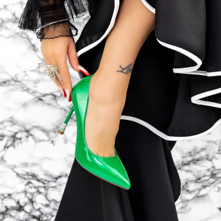 Pantofi Stiletto 2DC8 Verde » meishop.life