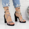 Sandale Dama cu Toc gros 2XKK10 Negru Mei