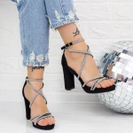 Sandale Dama cu Toc gros 2XKK10 Negru » meishop.life