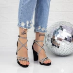 Sandale Dama cu Toc gros 2XKK10 Negru » meishop.life