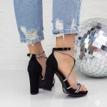 Sandale Dama cu Toc gros 2XKK10 Negru » meishop.life