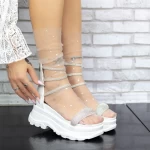 Sandale Dama cu Platforma 2WH5 Alb » meishop.life