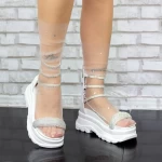 Sandale Dama cu Platforma 2WH5 Alb » meishop.life