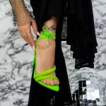 Sandale Dama cu Toc subtire 2ZB5 Verde » meishop.life