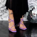 Sandale Dama cu Toc subtire 2ZB7 Mov » meishop.life