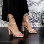 Sandale Dama cu Toc gros 2XKK31 Champagne » meishop.life