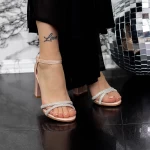 Sandale Dama cu Toc gros 2XKK31 Champagne » meishop.life