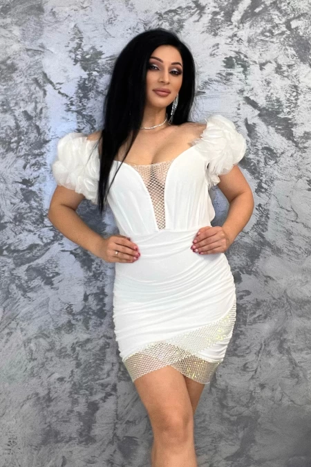 Rochie Dama 615635 Alb » meishop.life