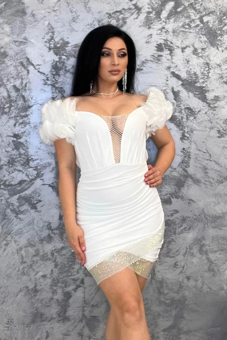 Rochie Dama 615635 Alb » meishop.life