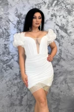 Rochie Dama 615635 Alb » meishop.life
