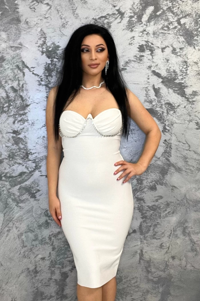 Rochie Dama 621006 Alb » meishop.life