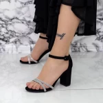 Sandale Dama cu Toc gros 2XKK31 Negru » meishop.life