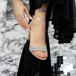 Sandale Dama cu Toc gros 2XKK30 Champagne » meishop.life