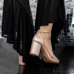 Sandale Dama cu Toc gros 2XKK30 Champagne » meishop.life