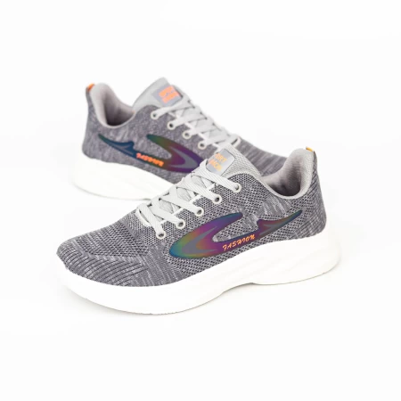 Pantofi Sport Barbati F2245 Gri deschis-Portocaliu » meishop.life