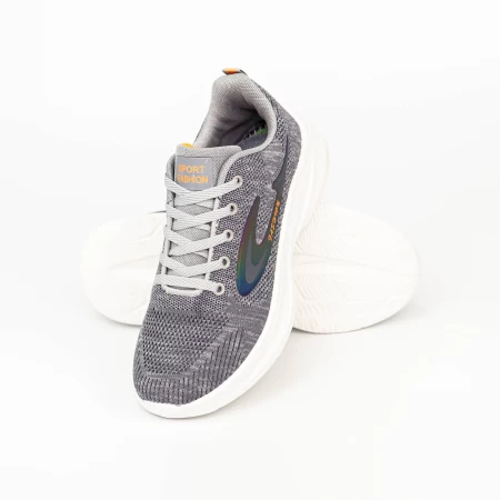 Pantofi Sport Barbati F2245 Gri deschis-Portocaliu » meishop.life