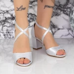 Sandale Dama cu Toc gros 2RG25 Argintiu » meishop.life
